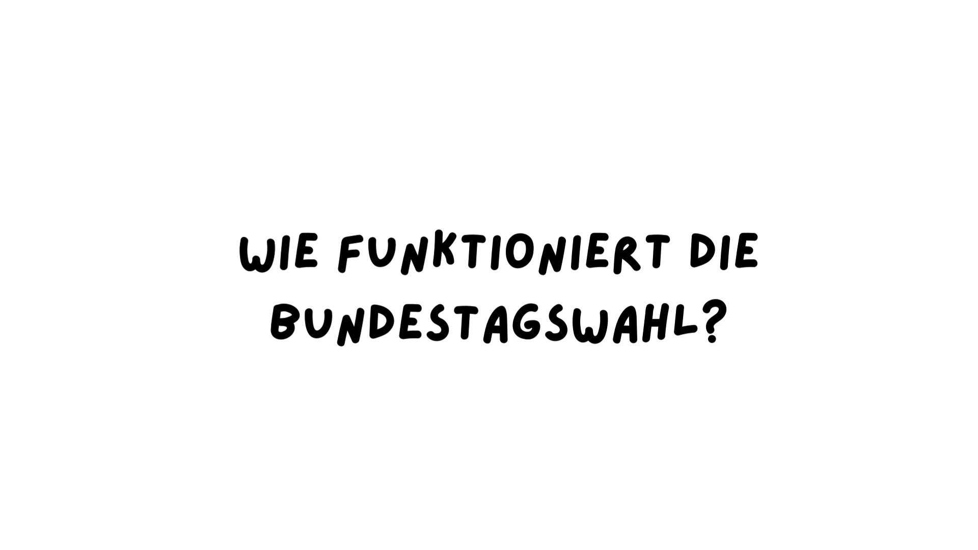 Schwarze Schrift auf weißem Hintergrund: Wie funktioniert die Bundestagswahl?